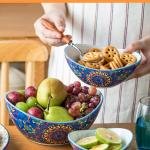 YHOSSEUN 3 Tier Serving Bowls, Tiered Serving Platter and Trays Serving Dishes for Entertaining, Oval Serving Bowl Set with Metal Stand